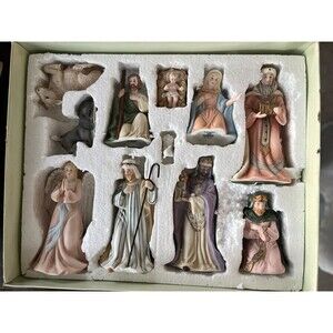 PAUL CARDEW SIGNATURE 11 Piece Nativity Set PASTEL #92503 Porcelain Boxed Christ
